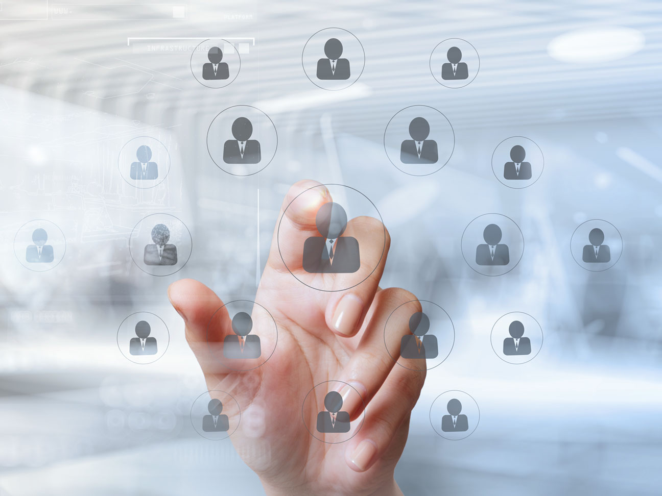 businessman hand points the human resources as concept businessman hand points the human resources as concept